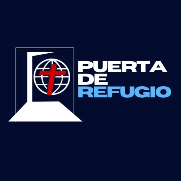 Puerta de Refugio logo on navy, designed by Surge