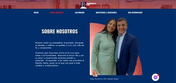 Puerta de Refugio church website about page design by Surge